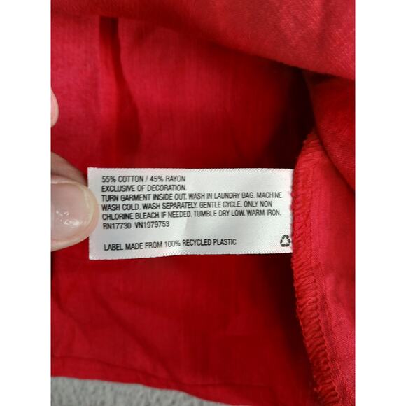 Knox Rose Shirt Womens Medium Red Tassels Flowy Tunic Short Sleeve Target NWT - Picture 8 of 9